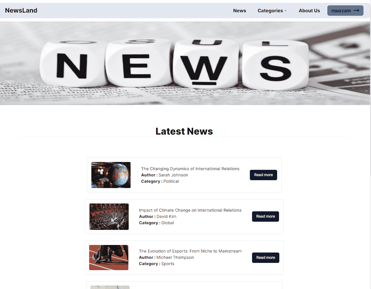 Multilangual News Website (NewsLand)